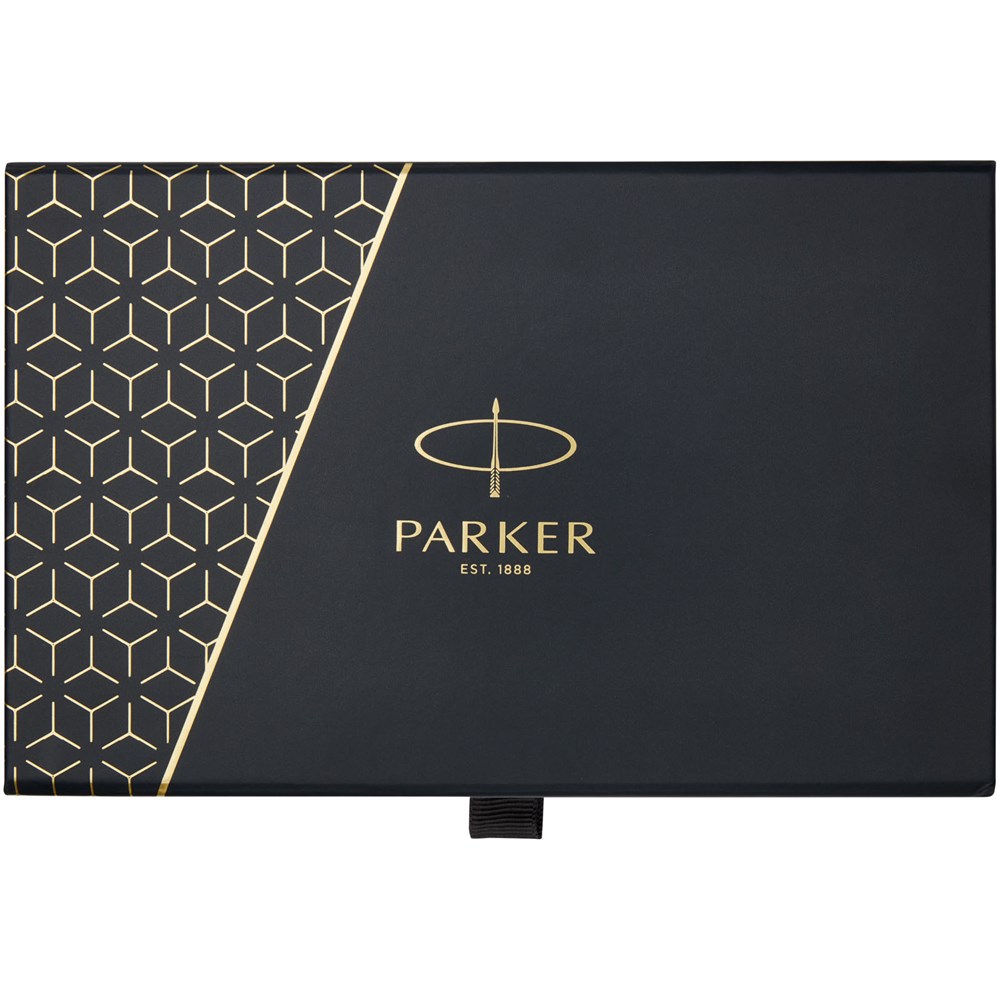 Parker IM set van achromatische balpen en rollerbalpen met geschenkverpakking (zwart/blauwe inkt)