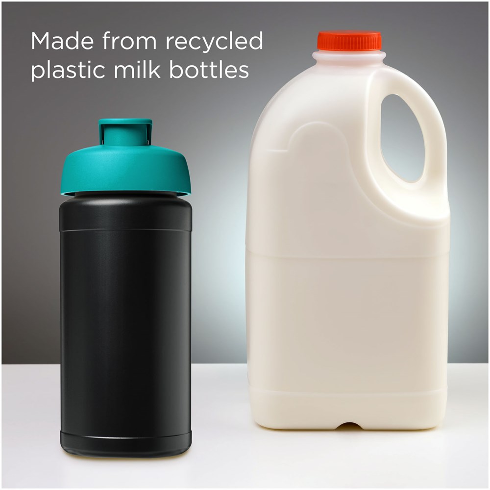 Baseline 500 ml gerecyclede drinkfles met klapdeksel