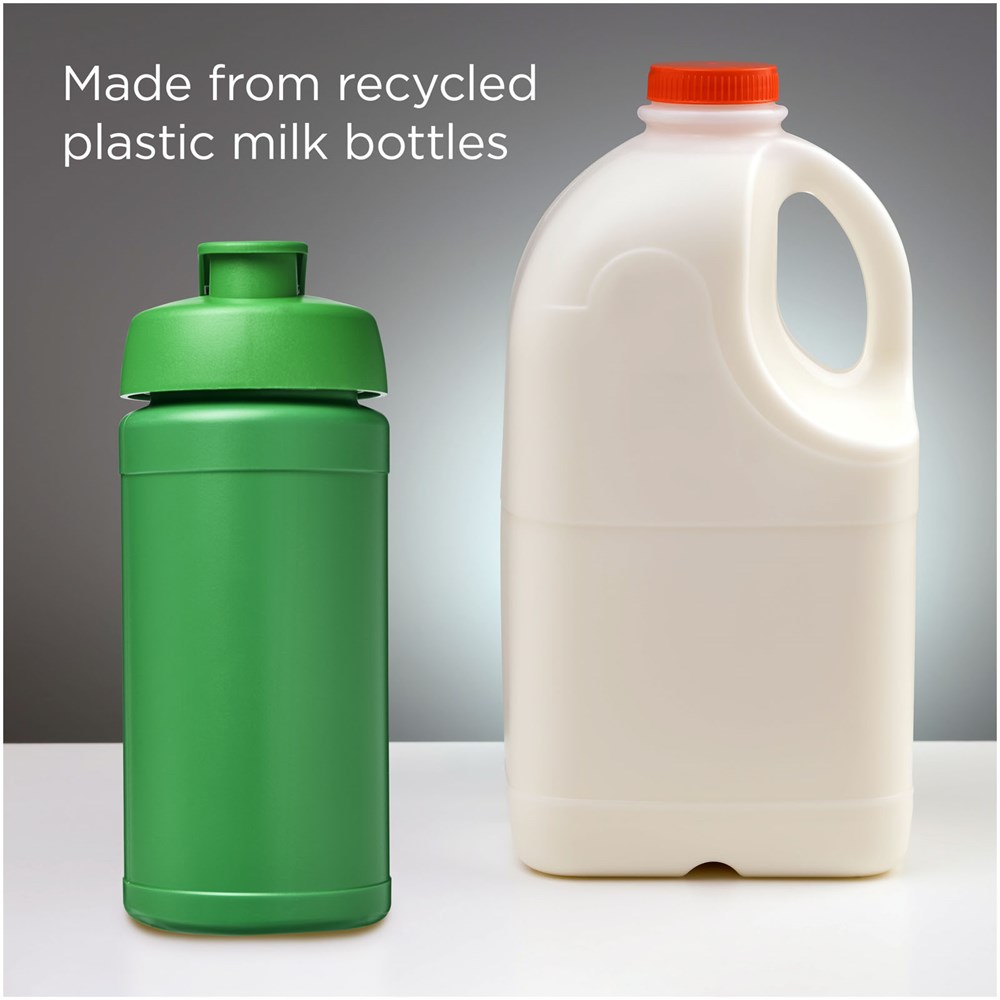 Baseline 500 ml gerecyclede drinkfles met klapdeksel