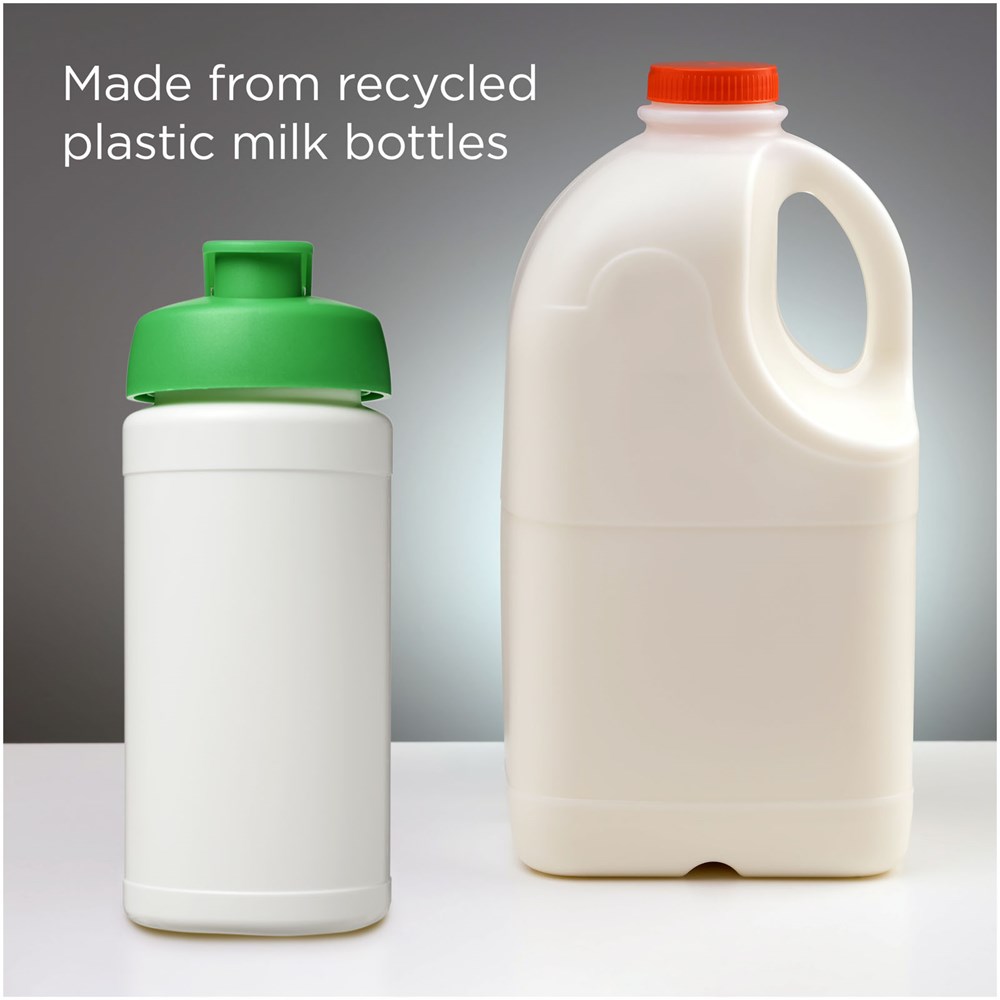 Baseline 500 ml gerecyclede drinkfles met klapdeksel